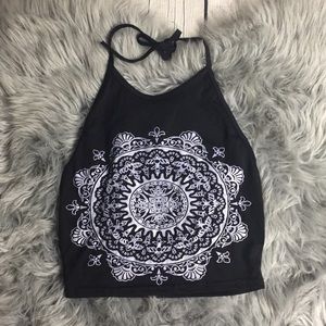 Black halter crop top